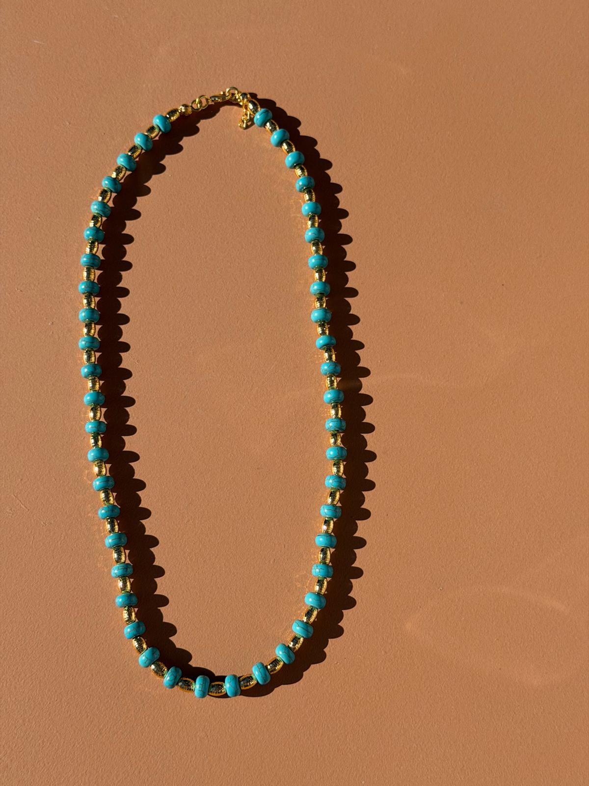 Collier Turquoise et Or