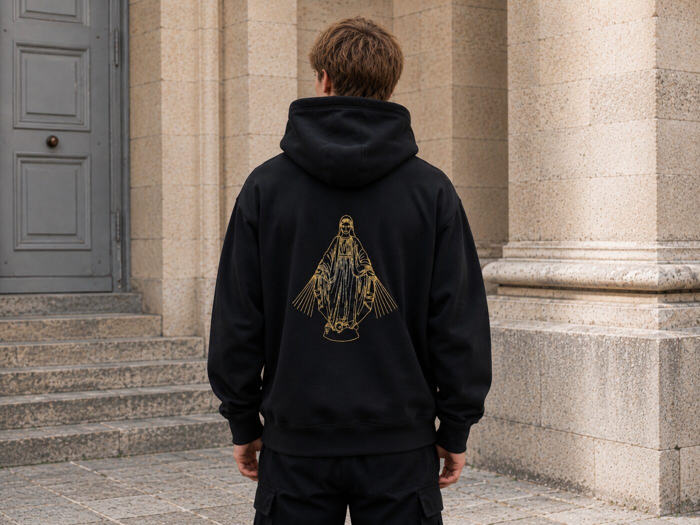 Sweat à capuche MysticLov Noir - dos