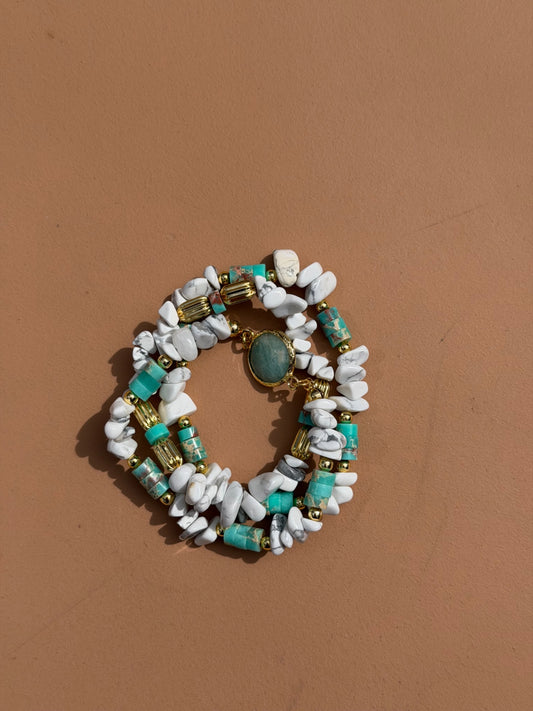 Bracelet Howlite & Amazonite