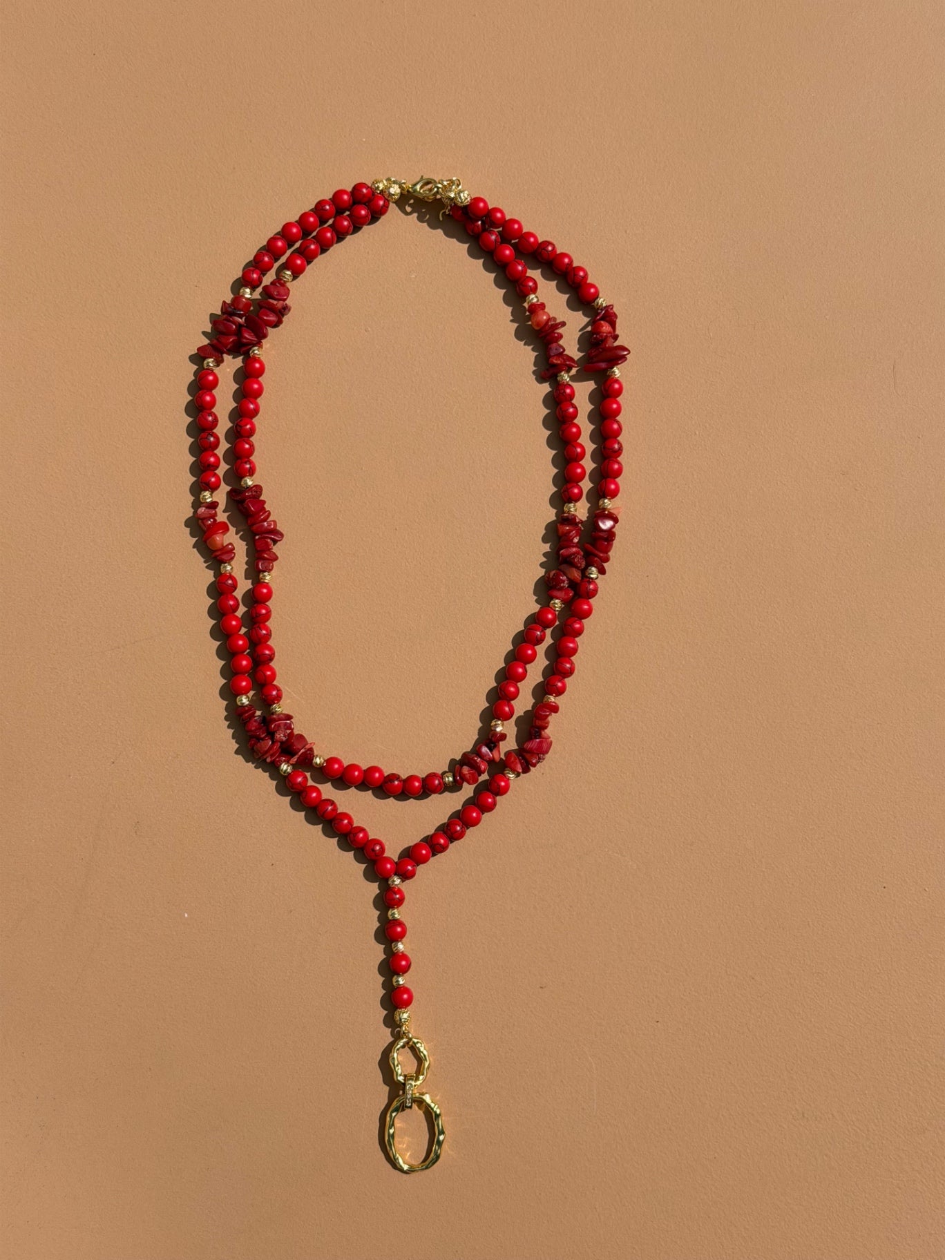 Collier Corail Rouge & Or