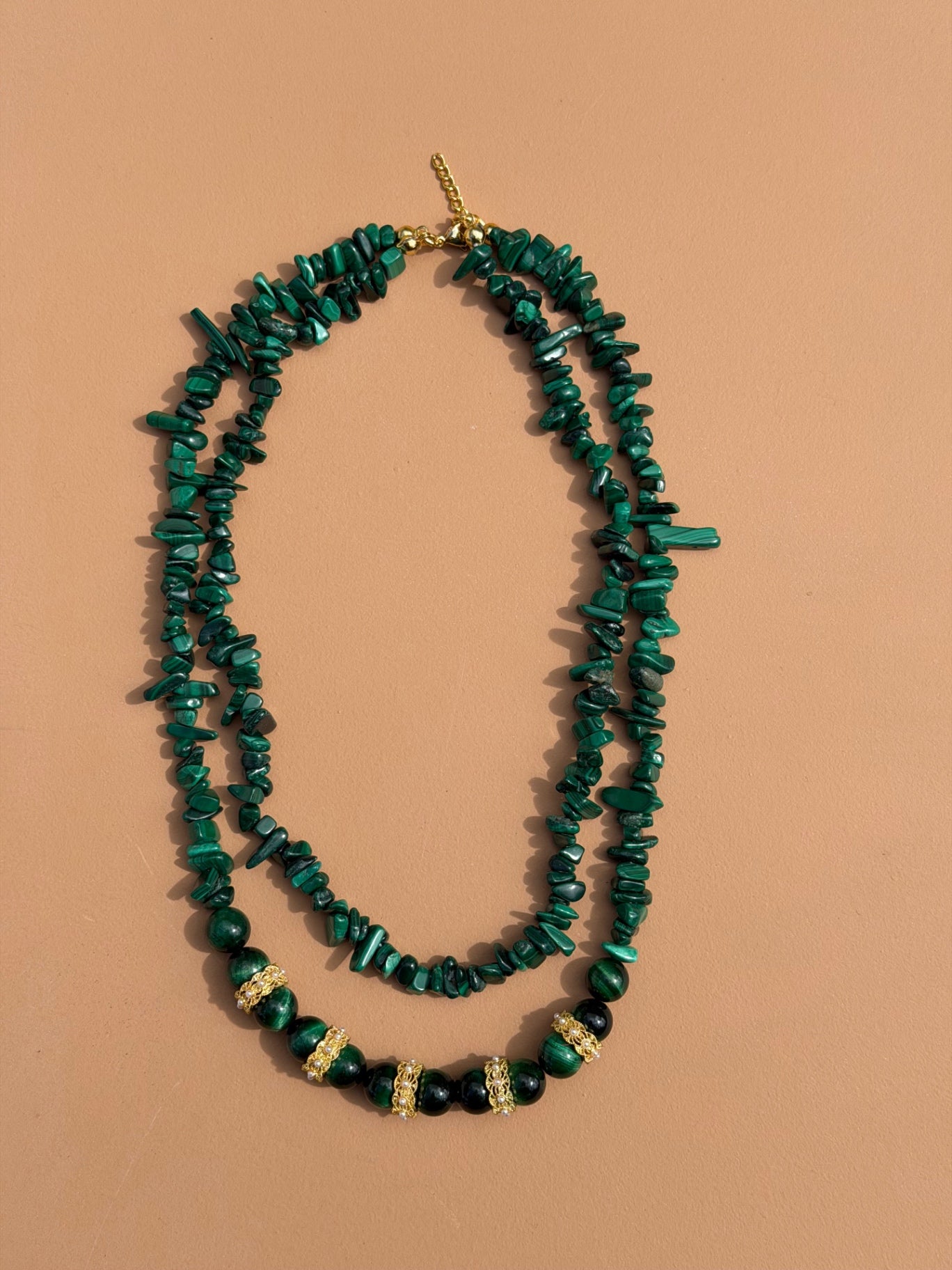 Collier Malachite Double Rang
